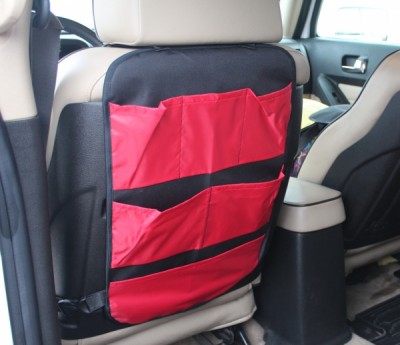 Защита для спинки сиденья + Органайзер для автомобиля, 6 карманов, Красный