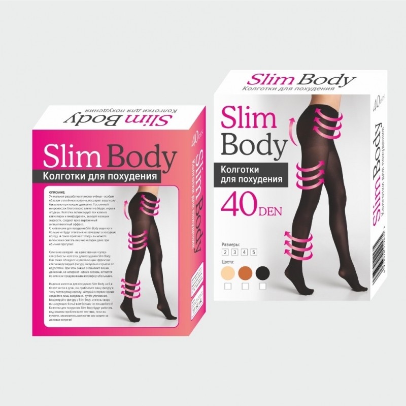 Колготки для похудения Slim Body с 3D эффектом 40 Den Телесные, размер 3