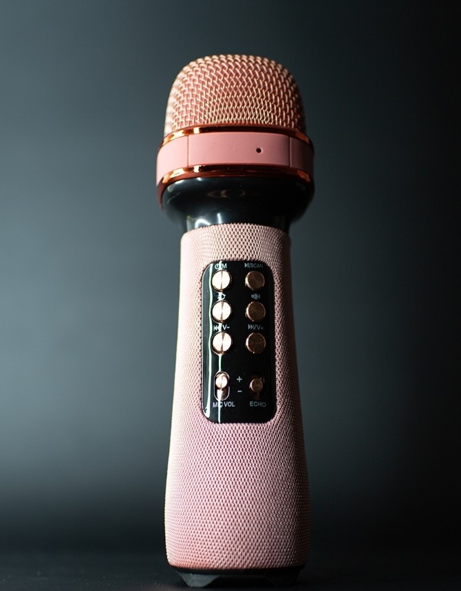 Беспроводной караоке микрофон WS-898 Розовый