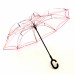 Зонт-наоборот антизонт с кнопкой Прозрачный розовый