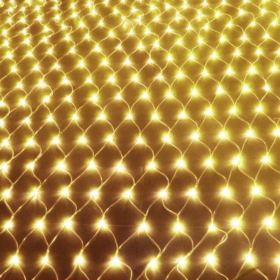Светодиодная LED гирлянда Сетка 1,5*1,5 м. Золотое свечение