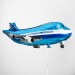 Воздушный шар фольгированный Самолет синий №11