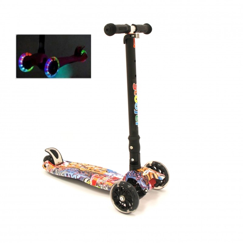 Самокат Scooter Rover Maxi до 60 кг., 4-ох колесный, светящиеся колеса №1