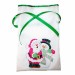 Новогодний мешок для конфет и подарков 20х30 см. Снеговик и Дед Мороз