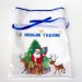Новогодний мешок для конфет и подарков 30х40 см. Дед Мороз и елка