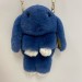 Сумка-рюкзак 3D "Меховой Кролик" на цепочке (натуральный мех) синий 