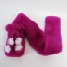 Меховой шарф Мишка для взрослых и детей Пурпурный